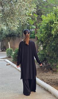 penye peçförtlü salaş ikili takım siyah