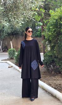 penye peçförtlü salaş ikili takım siyah