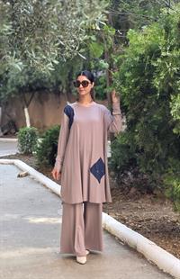 penye peçförtlü salaş ikili takım vizon