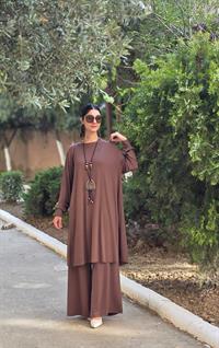 penye salaş ikili takım kahverengi