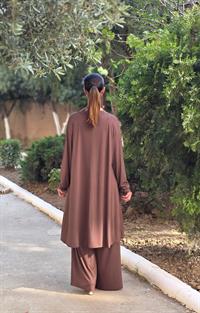 penye salaş ikili takım kahverengi