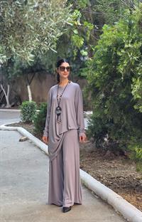 penye salaş pantolon açık gri