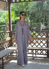 penye yarasa kol salaş tunik gri