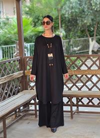 penye yarasa kol salaş tunik siyah