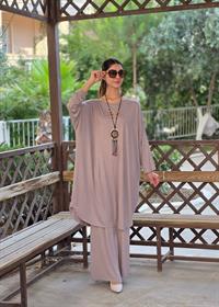 penye yarasa kol salaş tunik vizon