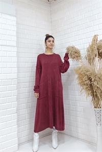 rahat basıc uzun tunik bordo