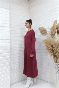 rahat basıc uzun tunik bordo