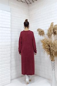 rahat basıc uzun tunik bordo