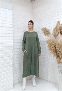 rahat basıc uzun tunik hakiyeşil