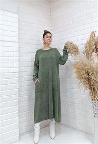 rahat basıc uzun tunik hakiyeşil