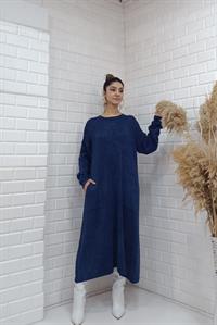 rahat basıc uzun tunik lacivert