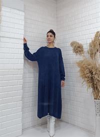 rahat basıc uzun tunik lacivert