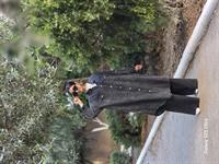 rahat düğmeli keten uzun gömlek