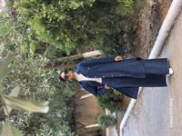 rahat düğmeli keten uzun gömlek lacivert