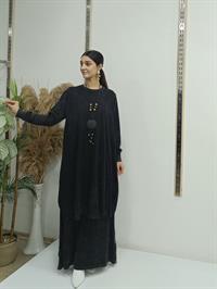 rahat salaş ipli tunik antrasit