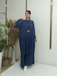 rahat salaş ipli tunik lacivert