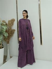 rahat salaş ipli tunik mürdüm