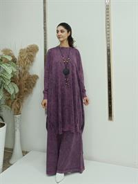 rahat salaş ipli tunik mürdüm