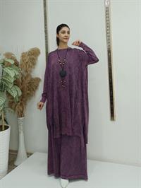 rahat salaş ipli tunik mürdüm