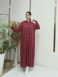 Salaş Kanguru Cepli Elbise Bordo