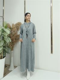 Salaş Kanguru Cepli Elbise Gri