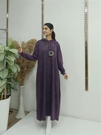 Salaş Kanguru Cepli Elbise Mürdüm