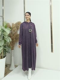 Salaş Kanguru Cepli Elbise Mürdüm