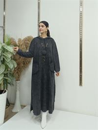 Salaş Kapüşonlu Elbise Antrasit