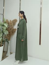 Salaş Kapüşonlu Elbise Haki yeşil