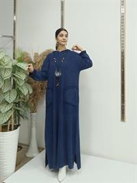 Salaş Kapüşonlu Elbise Lacivert