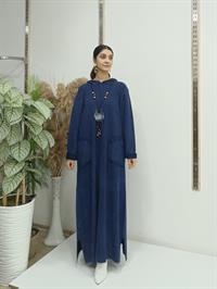 Salaş Kapüşonlu Elbise Lacivert