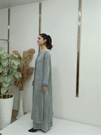 salaş önden düğmeli salaş tunik gri