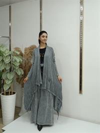 salaş uzun hırka gri