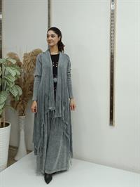 salaş uzun hırka gri