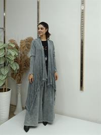 salaş uzun hırka gri