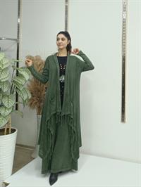 salaş uzun hırka  hakiyeşil