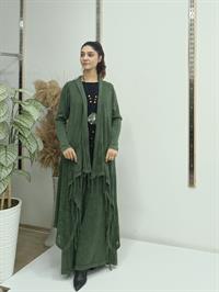 salaş uzun hırka  hakiyeşil