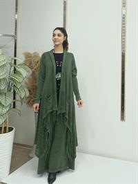 salaş uzun hırka  hakiyeşil