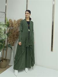 salaş uzun hırka  hakiyeşil