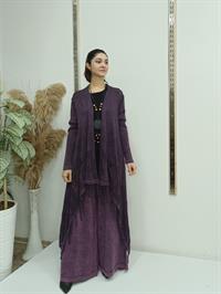 salaş uzun hırka mürdüm