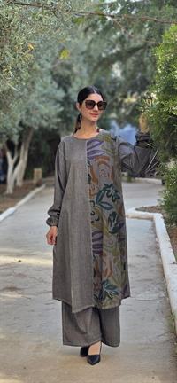 Sude  keten etnik tunik-Gri