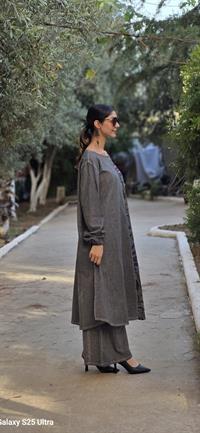 Sude  keten etnik tunik-Gri