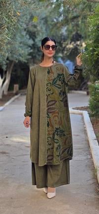 Sude  keten etnik tunik-Haki Yeşil