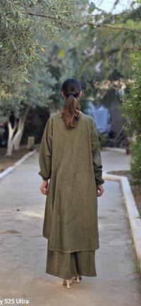 Sude  keten etnik tunik-Haki Yeşil