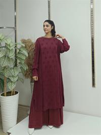 tarz uzun tunik bordo