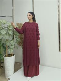 tarz uzun tunik bordo