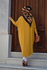 Taşlı Otantik Salaş Tunik - Hardal