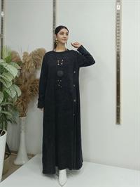 Yandan Düğmeli Elbise Antrasit