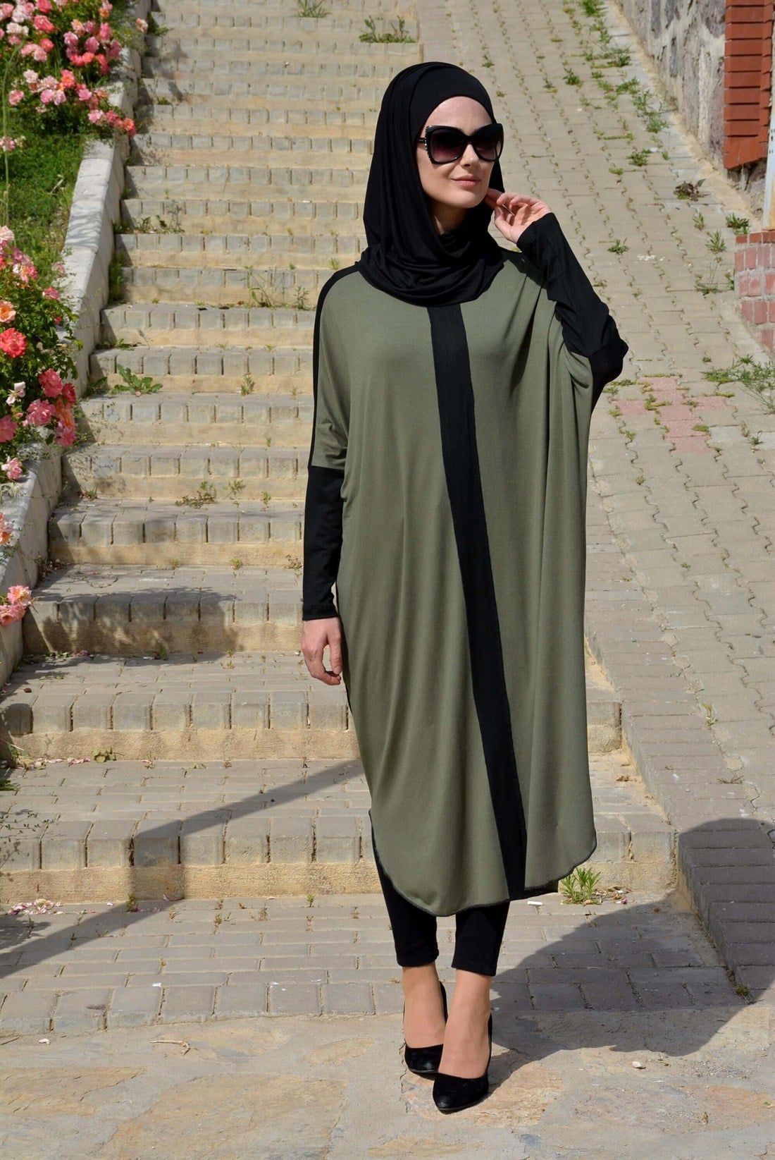 Bantlı Salaş Tunik-Haki