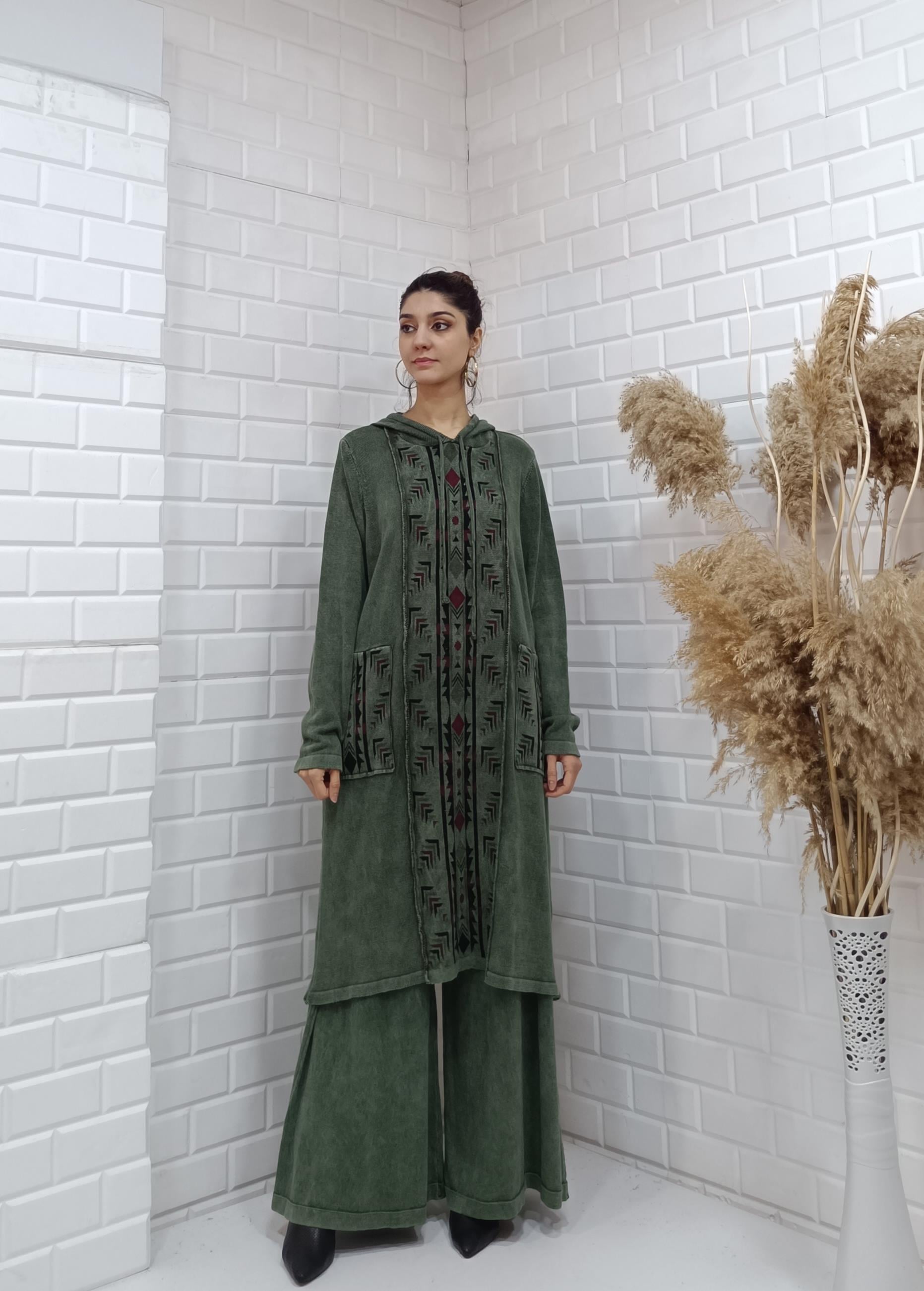 etnik tunik hakiyeşil